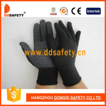 Gants en nylon / polyester avec des gants sans couture et PVC (DKP418)